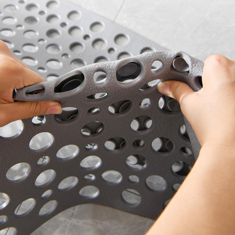 Коврик для ванной комнаты с противоскользящим покрытием, коврик для пола в ванной, коврик для душа, коврик для пола в бытовую комнату, противоскользящий, с присоской для слива унитаза 38-88 см