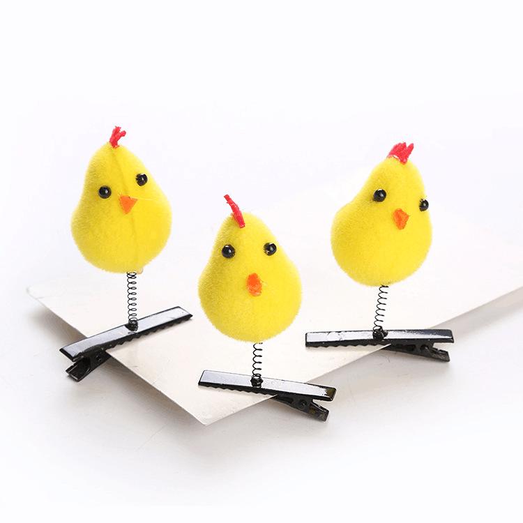 PL Yellow Chicks Easter Mini Chicks Hairpin DIY Material Hair Clip Easter Decoration