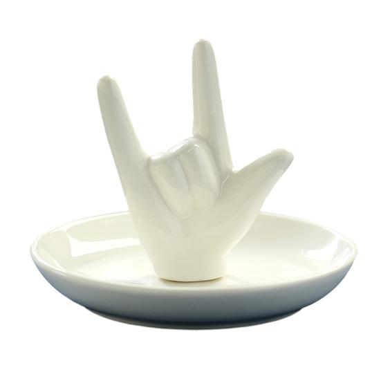 Jewelry Tray Ceramic "I LOVE YOU" Rings Earrings Necklaces Bracelets Holder Decorative Jewelry Organizer Home Decor