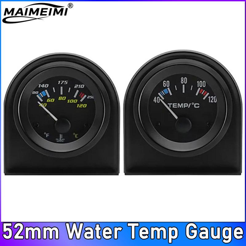 2" 52mm Car Water Temp Gauge 40-120 Celsius/100-250 Fahrenheit Pointer Auto Water Temperature Temp Meter White Led 12V Auto