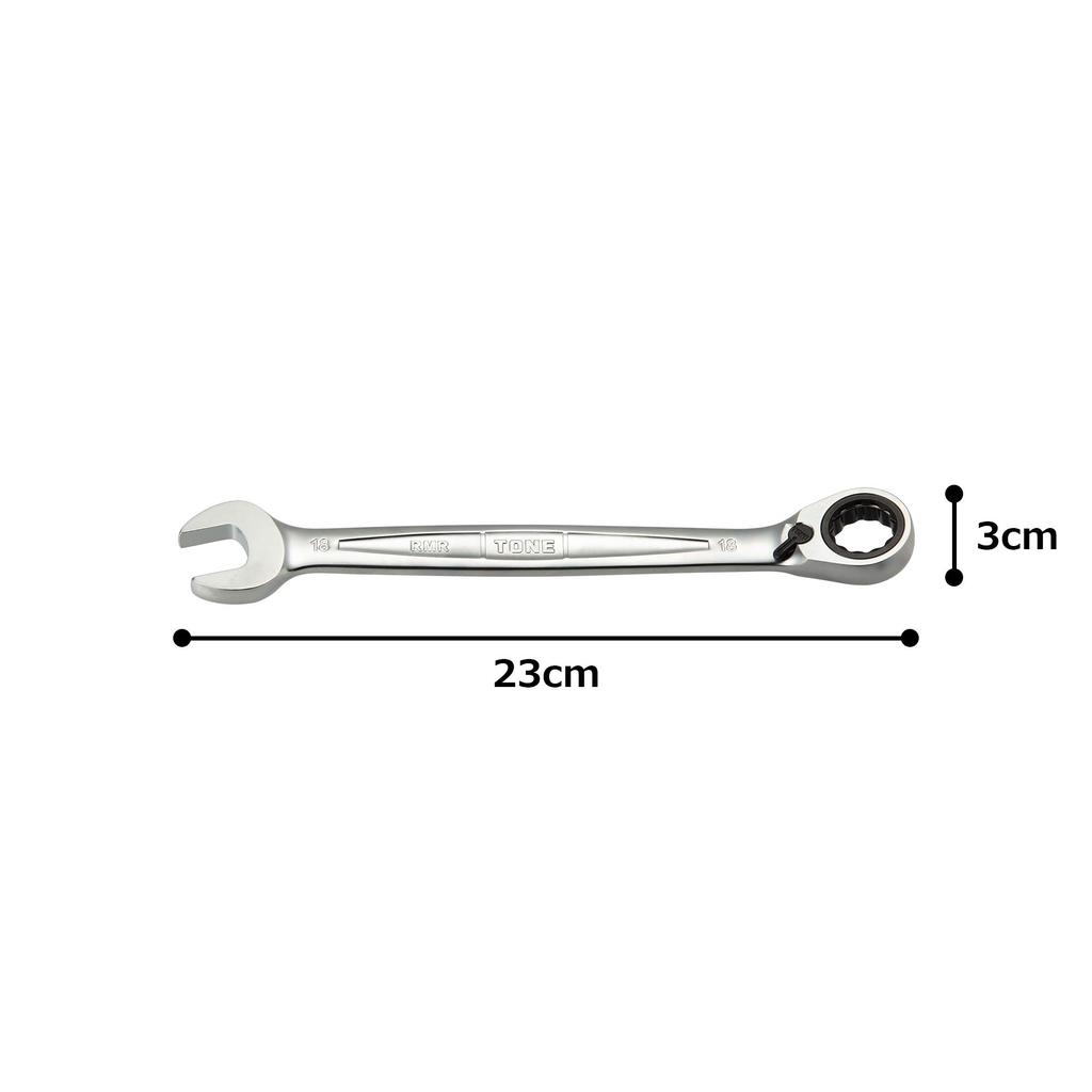 TONE Switchable Ratchet Box Wrench Width Across Flats 18mm HPRMR-18