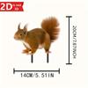 2D Cute Squirrel Garden Plug. Durable Outdoor Decor for Lawn, Yard & Flowerpots.