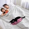 Коробка Черный Кот Мультяшный Аниме Принт Фланелевое Одеяло Мягкое Теплое Плед Для Детской Спальни Дивана Кровати Рождество Офис Автомобиль