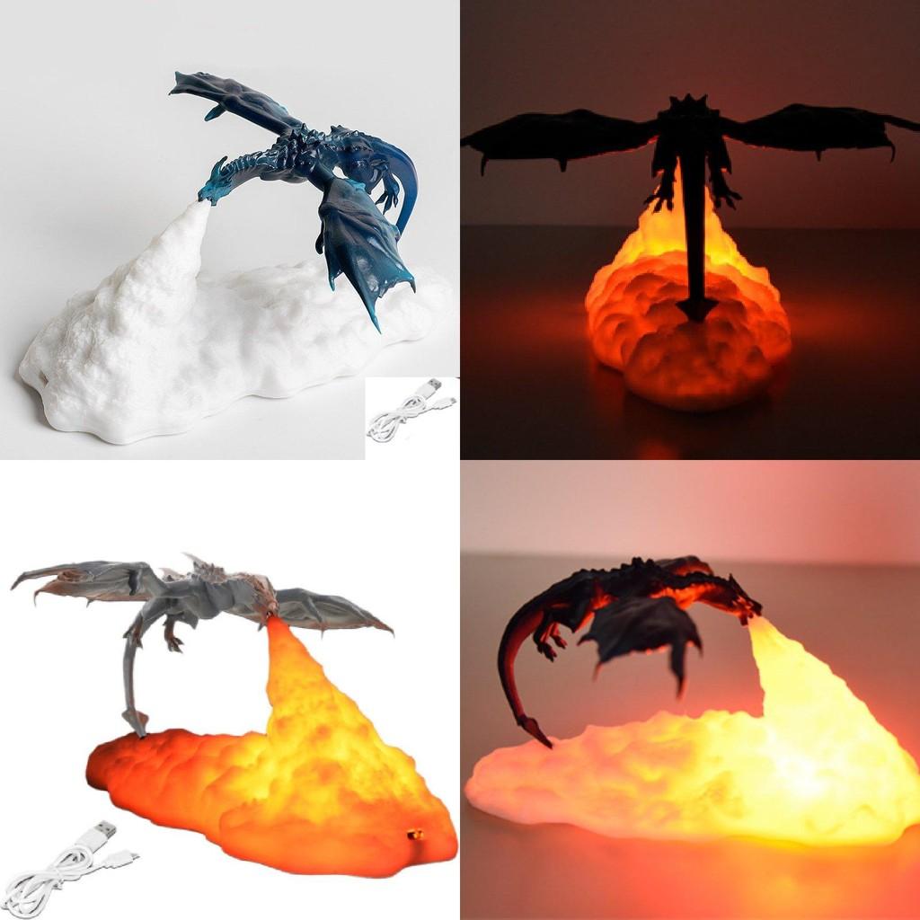 Изысканный 3D-печатный светильник 'Ледяной Дракон', светодиодный ночник, стильный декор для спальни, подарок