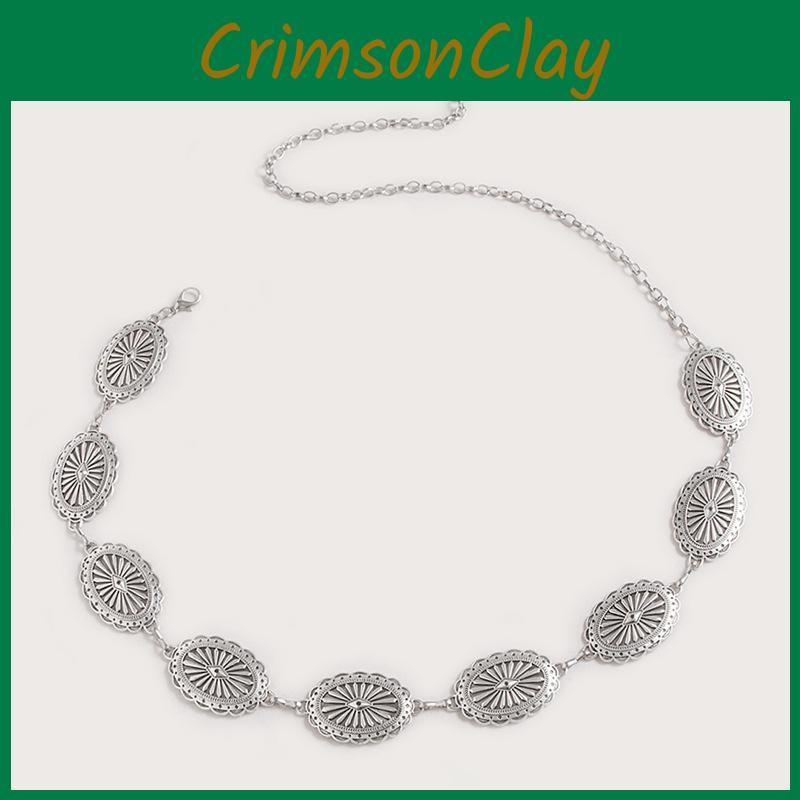 Decoration Hollow Metal Waist Chain With Carved Details Women Accessory Fashion