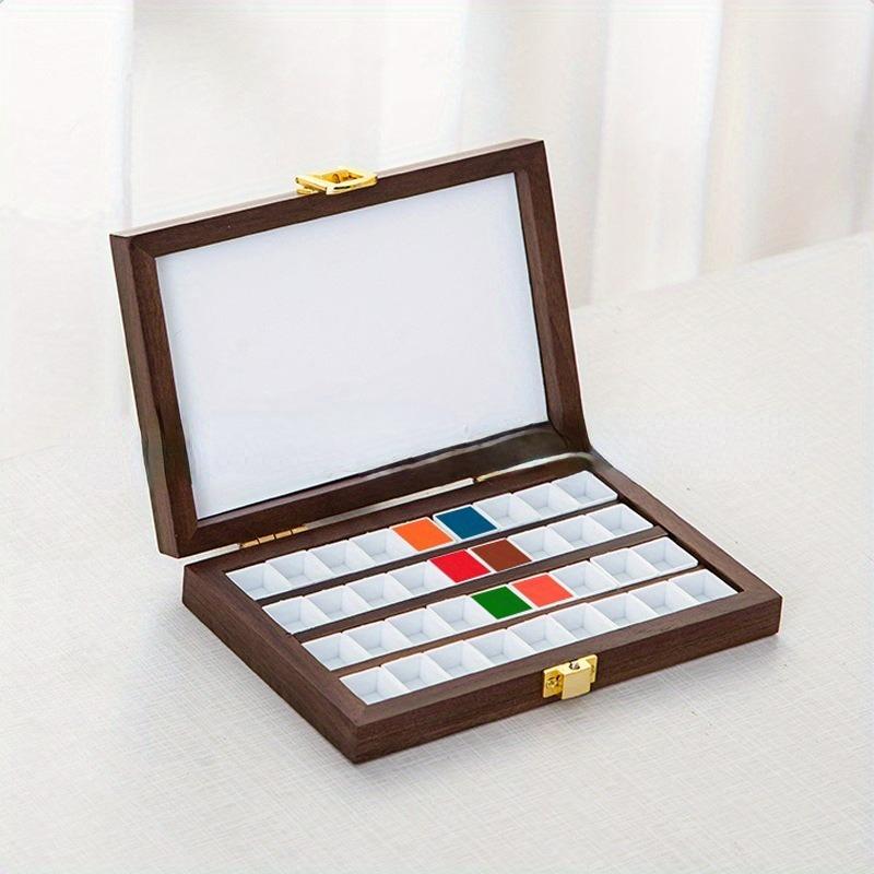 24/36 сетка ручной работы Ins стиль квадратный вычет орех акварельный пигмент деревянная коробка портативная коробка для пигментов для рукоделия