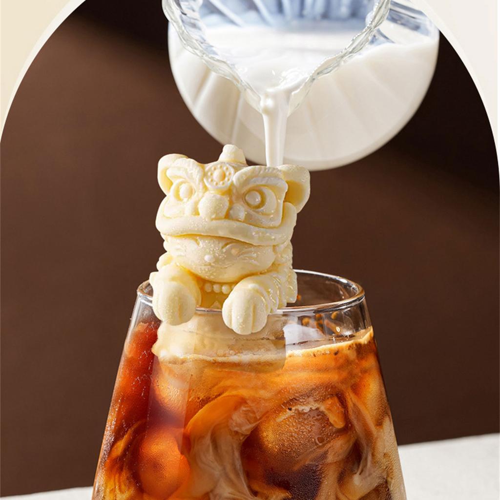 Легко извлечь лед из формы, подвесная чашка, форма льда в виде льва, гибкий силиконовый ледогенератор для коктейлей, кофе, долговечный