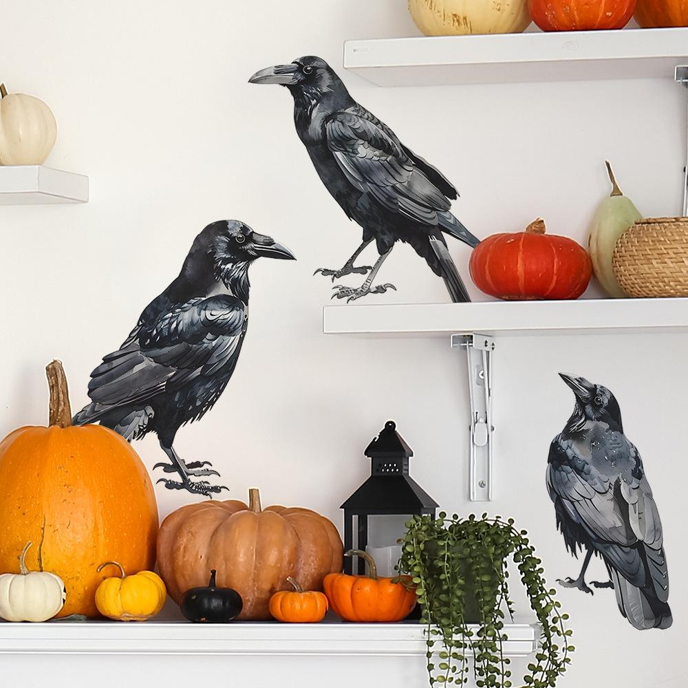 Cartoon Halloween Crow Bedroom Living Room Home Background Layout Wall Stickers