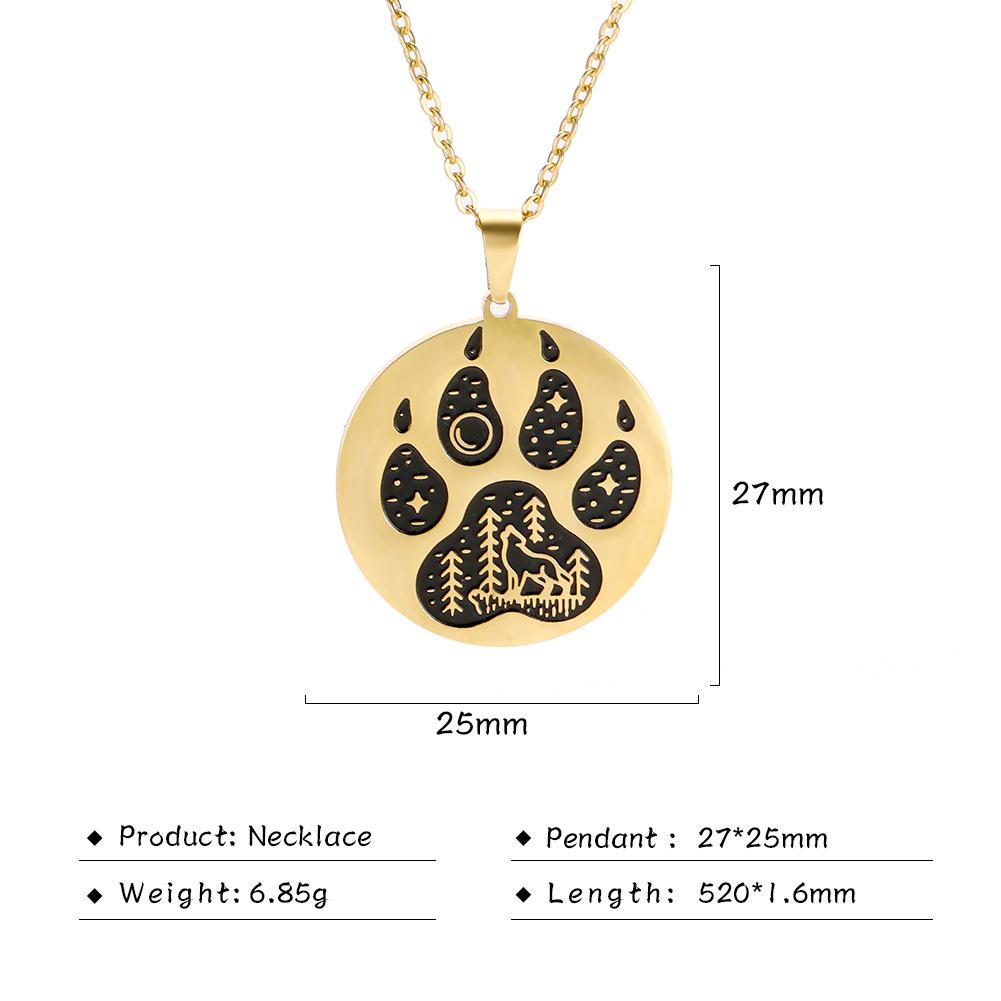COOLTIME Animal Dog Wolf Cat Claw Paw Pendant Necklace for Women Men Stainless Steel Choker Necklaces Couple Jewelry Birthday