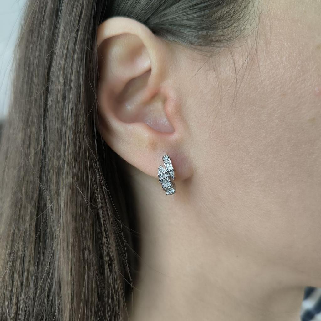 Серебряные серьги с фианитами (2190608)