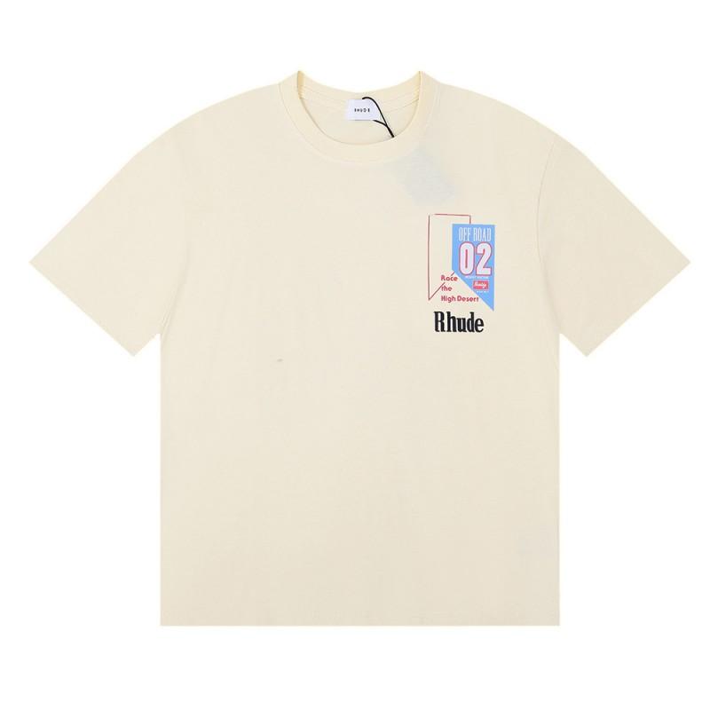 American Streetwear RHUDE Racing Graphic T-Shirt Loose Fit Couples