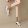 Krazing Pot Sheepskin Round Toe Low Heels Spring Shoes Brogues Slip On Big Size 43 Leisure Women Pumps
