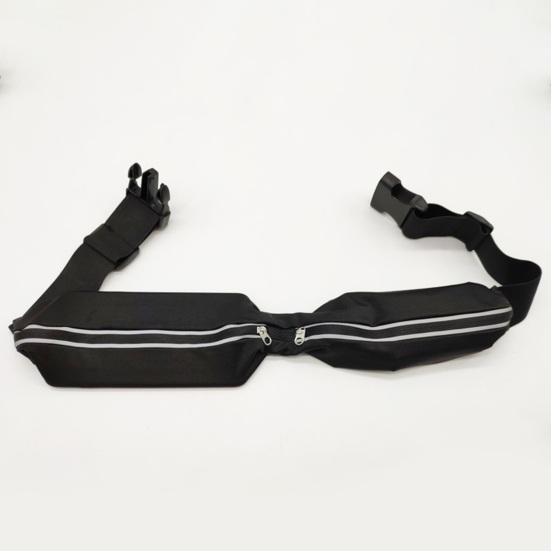 Спортивный беговой пояс со светоотражающими полосками Фитнес Двойной Карманный поясной рюкзак Портативный