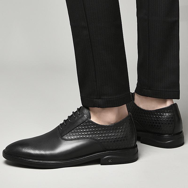 High Quality Brand Men Formal Shoes Men Oxford Genuine Leather Dress Shoes Fashion Business Men Shoes Pointed Wedding Shoes