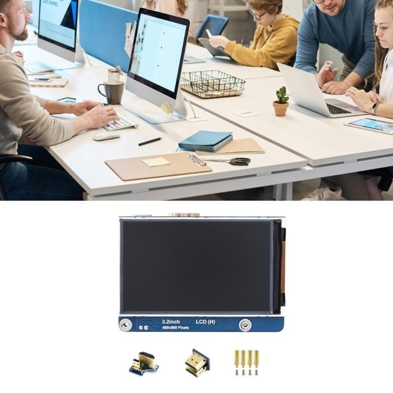 Adjustable Brightness 3.2inch IPS LCD Display, 480x800Pixel, Adjustable Brightness for PC Wide Viewing Angle, Touchless