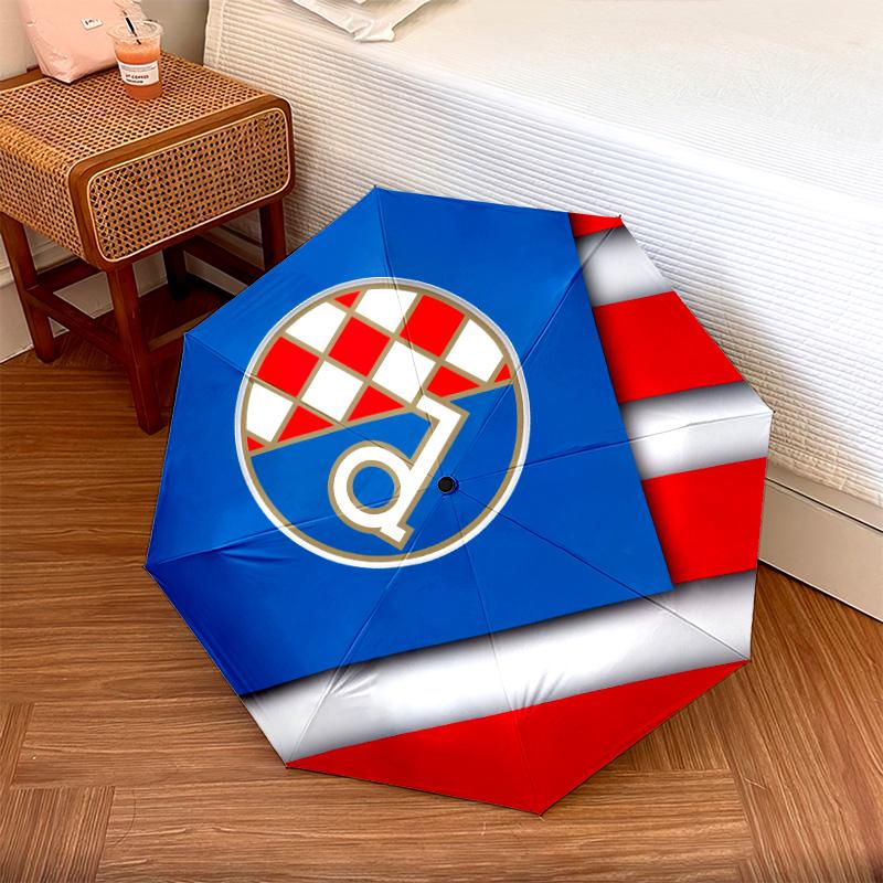 Зонт-трость GNK Динамо Загреб, автоматический складной, портативный и складной дизайн, 8 спиц, рождественский или день рождения подарок.