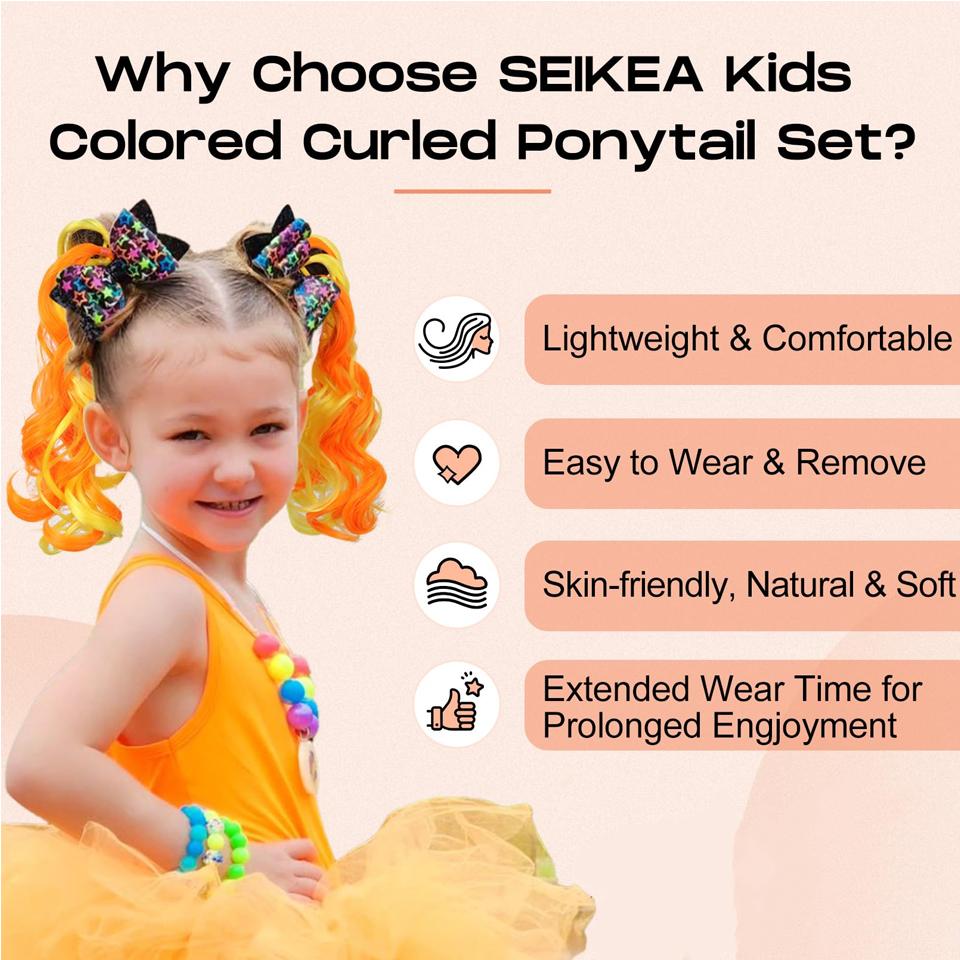 Синтетические красные и зеленые вьющиеся волосы для наращивания хвоста, эластичная резинка для плетения, наращивание волос для хвоста для девочек, вечерние косплей