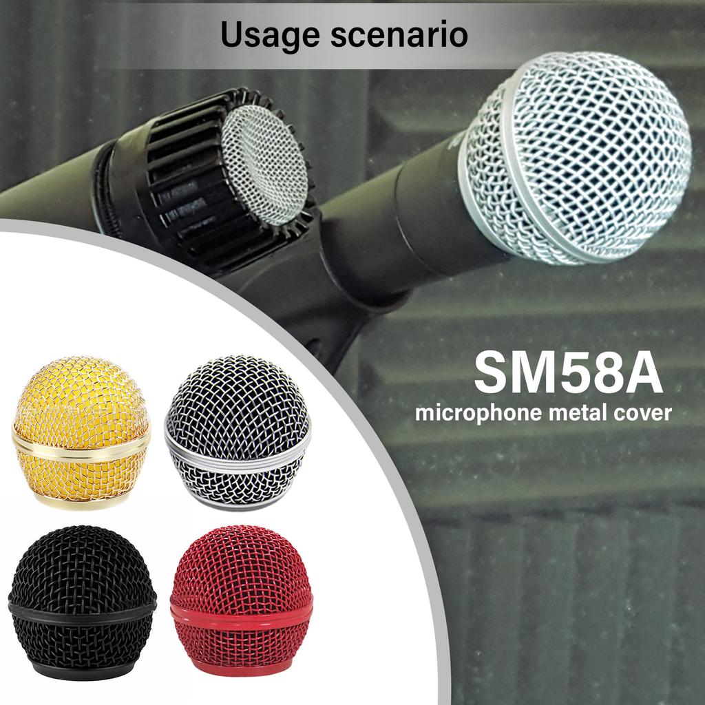 Microphone Replacement Grille for Shure SM58, SM58-LC, SM58S, BETA 58A, Microphone Head Cover Ball Head Mesh Grille
