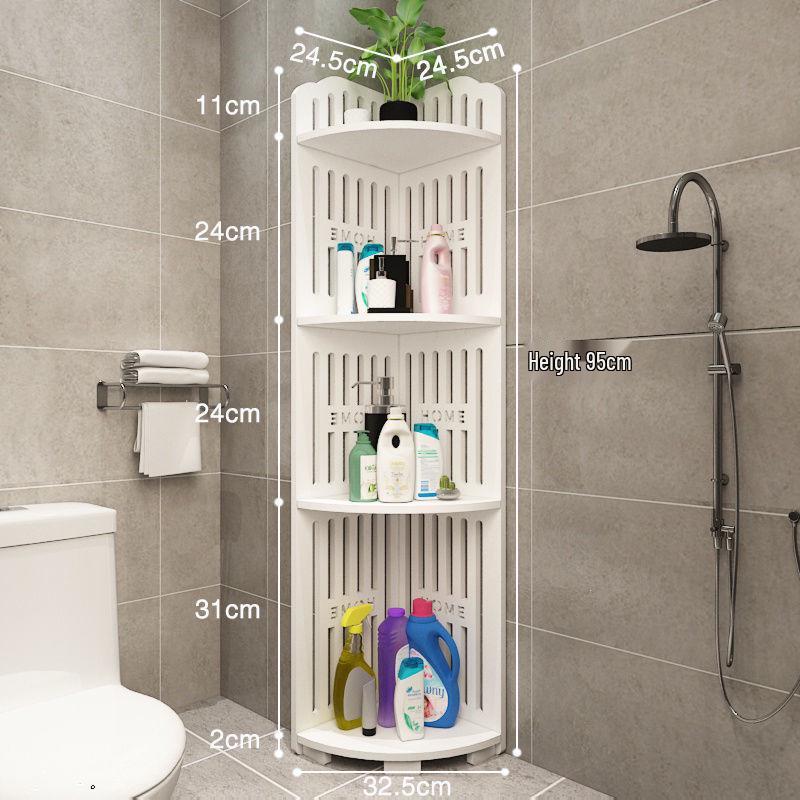 Треугольная угловая напольная полка для ванной комнаты для туалетных принадлежностей