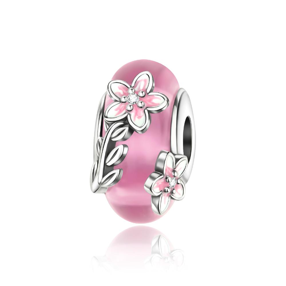 Новый Медный Красочный Цветок Муранское Стекло Шарм Подходит Оригинальный Браслет Ожерелье Сердце Муранское Стекло Сделай Сам Изысканные Ювелирные Изделия