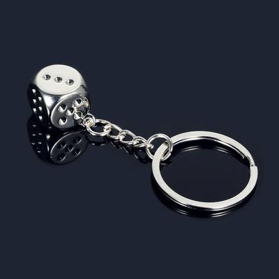Брелок Lucky Dice, персонализированный брелок из цинкового сплава, аксессуары, креативный металлический брелок для ключей, автомобильный брелок, подарки