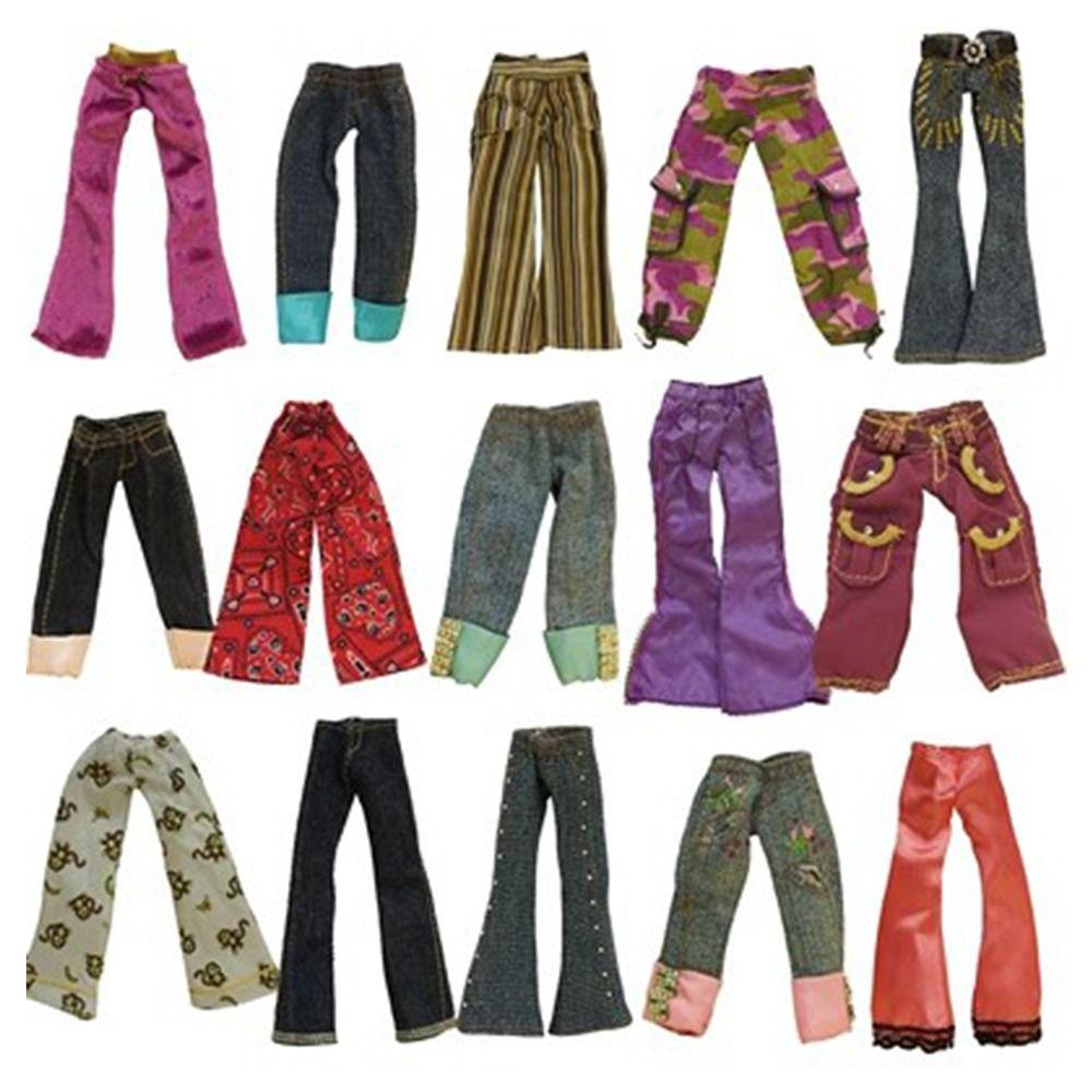 Мода для куклы OB22 Повседневная одежда Цветочные джинсы Одежда Аксессуары Кожаные брюки Кукольные брюки