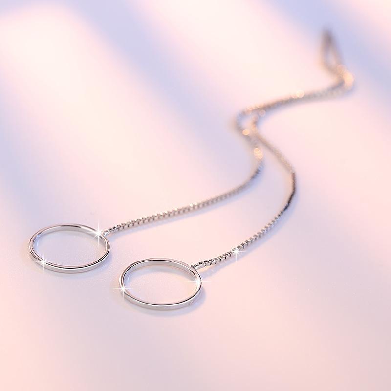 Геометрические посеребренные серьги-гвоздики, минималистичные треугольные, круглые, квадратные, серебряные, длинные, простые серьги