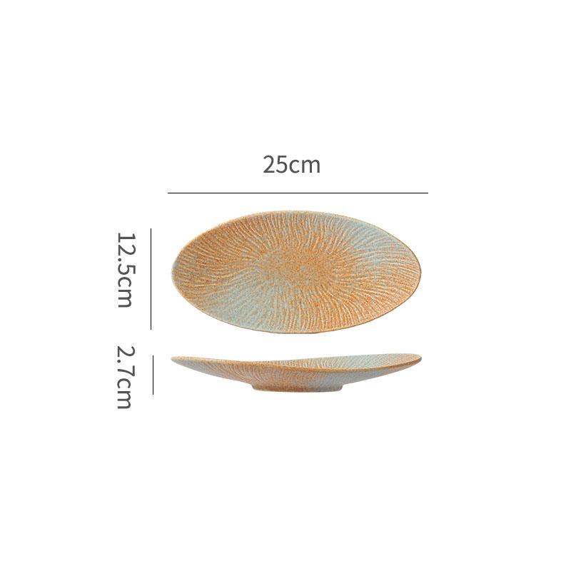 Винтажная креативная керамическая тарелка для обеда, десертная тарелка, тарелка для закусок, тарелки для сашими, суши, стейков, фирменная посуда для ресторана