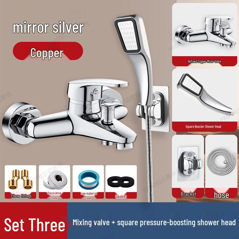 Полностью медная скрытая душевая система Yu Zhuxun с квадратной лейкой