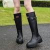 Rain Shoes Women's Fashion Versatile Outer Wear Adult Tall Rain Boots Knight Boots Waterproof and Non-slip Long Water Boots
