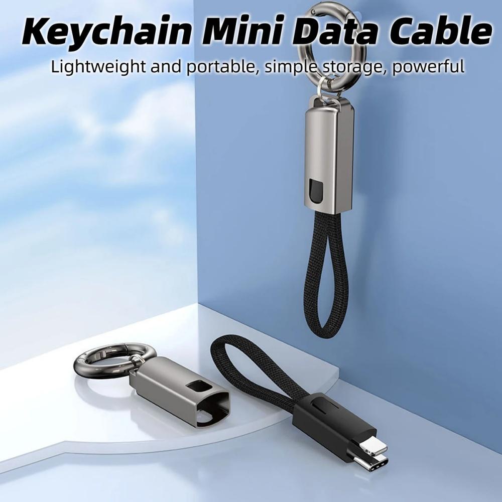 Брелок USB C на Type C Кабель PD61W 1A Быстрая зарядка 11 см Короткий Data-кабель для iPhone 11 16 Xiaomi Samsung Портативный USB-C кабель