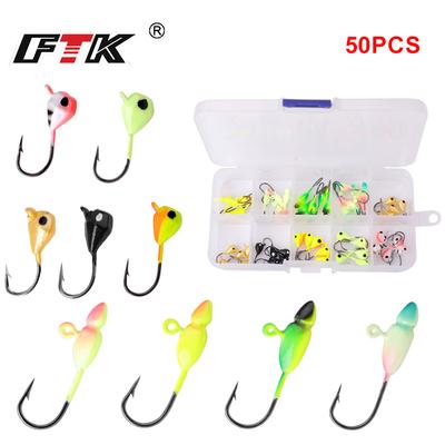 50 шт. Зимние крючки для подледной рыбалки, светящиеся приманки для подледной рыбалки 1,2–2,6 г, приманки для подледной рыбалки, рыболовные снасти для краппи и панфиша