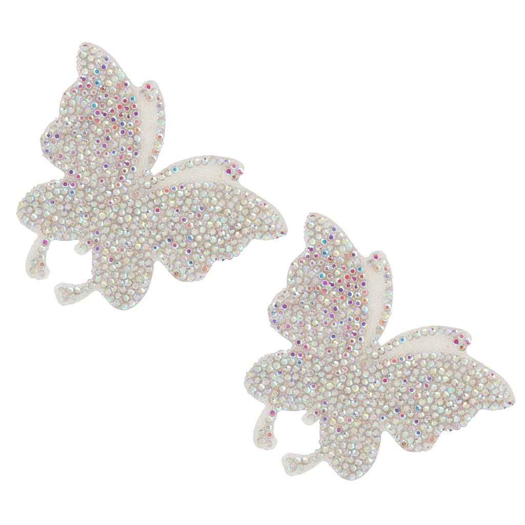 Crystal Butterfly Sticker Shiny Adhesive Hot Rhinestone for Decoration Clothing Automobile ComputerAB Color