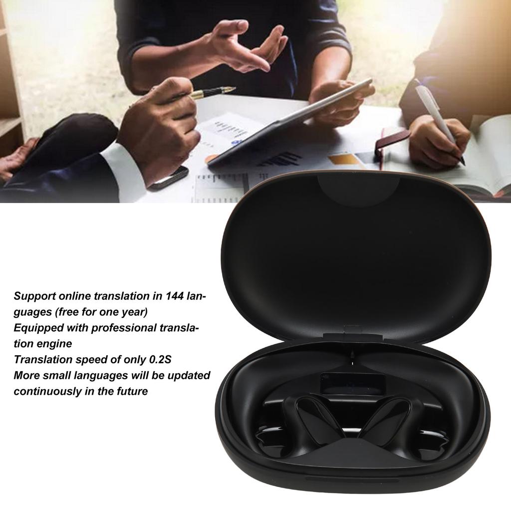 Беспроводные наушники-переводчики с функцией музыки, тип с ушным крючком, наушники для онлайн-перевода на 144 языка для бизнеса для iOS