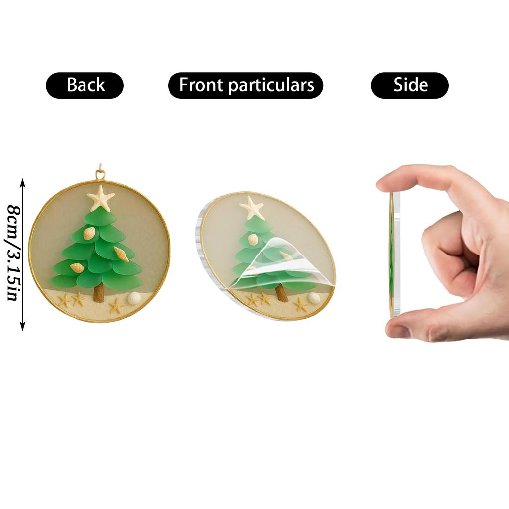 2D Acrylic Coastal Christmas Tree Decorations, Ocean-Themed Home Decor And Room Decorations