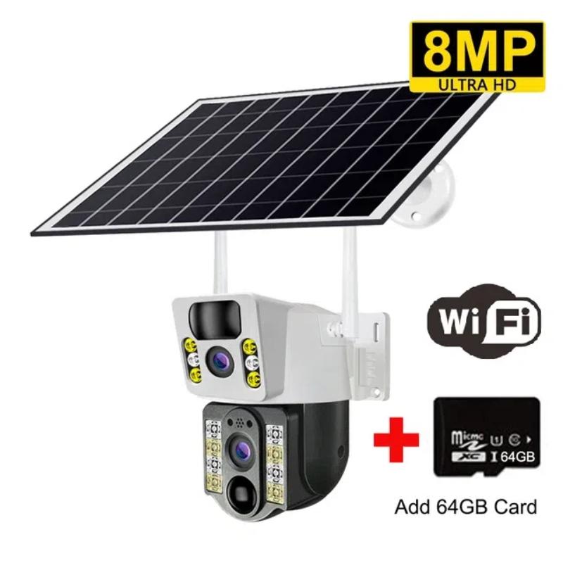 Outdoor Solar Camera 4G/WIFI Waterproof Monitor, Intelligent Remote Home High-definition Night Vision Monitor