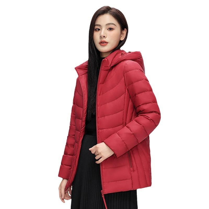 90% пух белой утки новый национальный стандарт женская простая однотонная куртка-пуховик с капюшоном и съемными рукавами женская