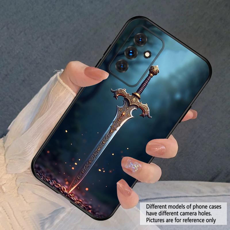 Меч с огнем Для Samsung S20FE S 21 22 23 FE 24 Plus 25 Ultra Galaxy M23 32 34 35 52 53 54 55 5G силиконовый мягкий чехол для телефона
