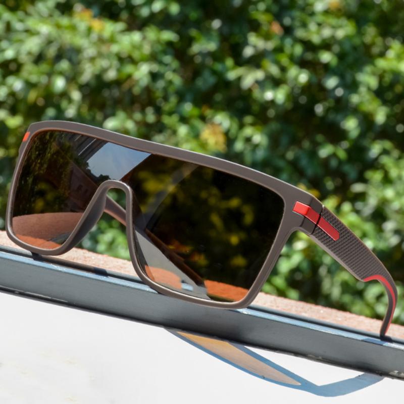 Мужские солнцезащитные очки, модные квадратные солнцезащитные очки с соединенным корпусом, для вождения на открытом воздухе, велосипедные очки, очки без поляризации