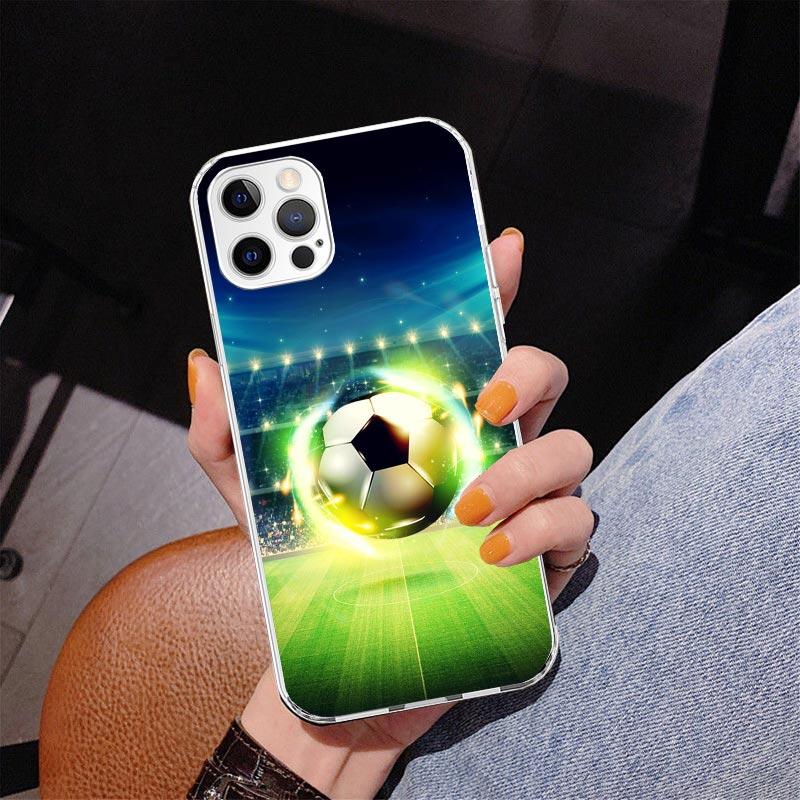 Чехол для телефона с дизайном футбольного мяча для iPhone 17 Air 16 Pro Max 16E 15 + 14 Plus 11 12 13 Mini 7 8 SE Подарок Печатная крышка Funda