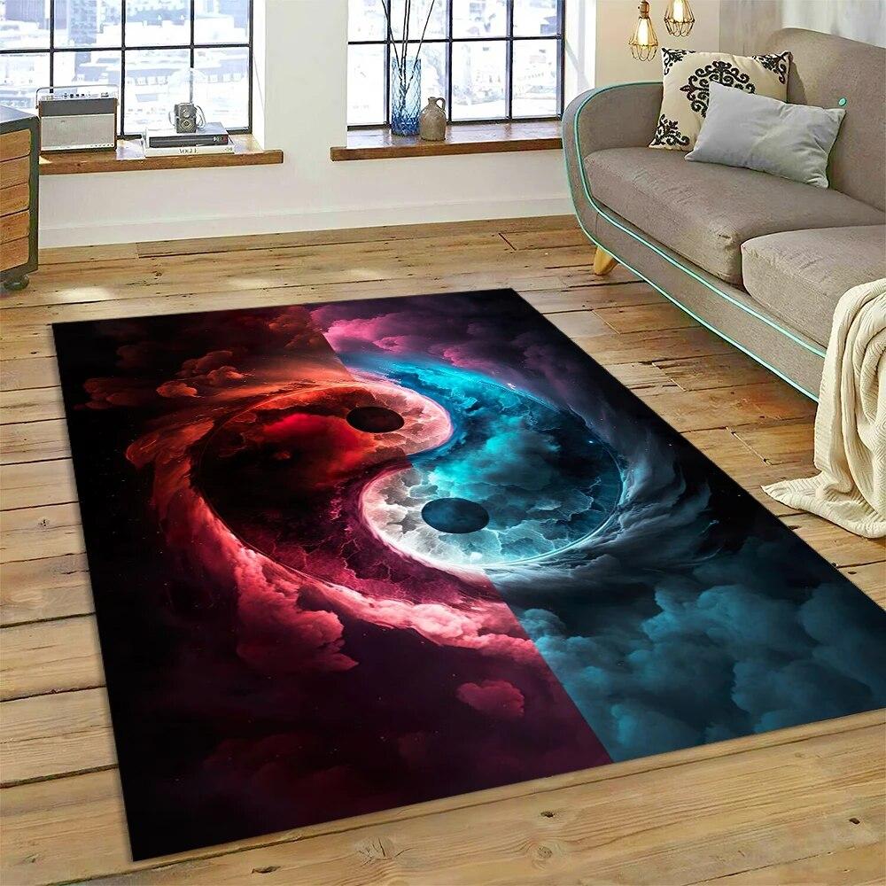 Yin and Yang 3D Naturalize Chinese Tai Chi Carpet Rug for Home Living Room Bedroom Sofa Doormat Decor,Kids Area Rug Non-slip Mat