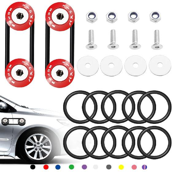 Taiss Bumper Quick Release (Black),Front Rear Bumper Holders Quick Release Kit(4 Quick Release Tabs with 12 O-rings),with Washer and Stainless Steel