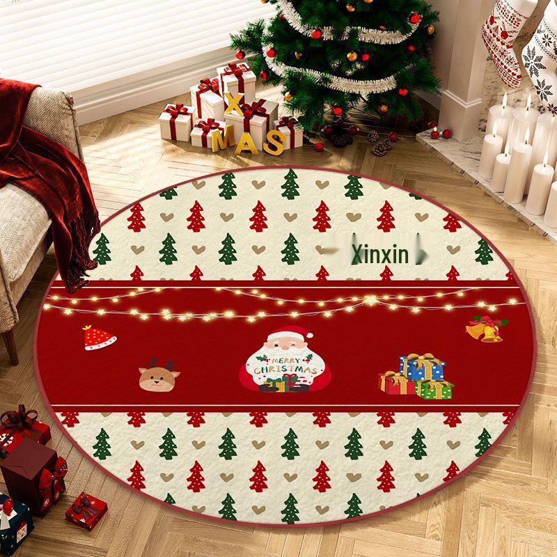 Большой круглый ковер из искусственного кашемира - гидрофобный и нескользящий, идеально подходит для гостиной или спальни