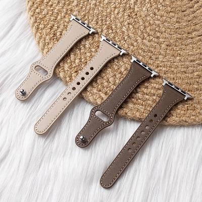 Тонкий кожаный ремешок для Apple Watch Band Ultra 49 мм 8 41 мм 45 мм 7 SE 654321 44 мм женский браслет-петля для iwatch серии 42 мм 40 мм