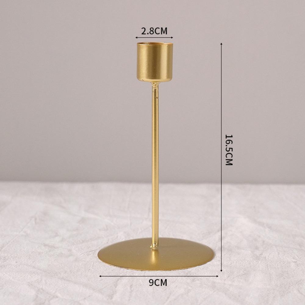 Stable Base Candlestick Golden Desk Candle Ornament Simple Candle Holders  Living Room Decor