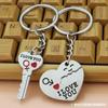 Creative Couple Keychain One Arrow Piercing Heart Shaped Keyring Backpack Car Pendant For Women Men Anniversary Birthday Gift