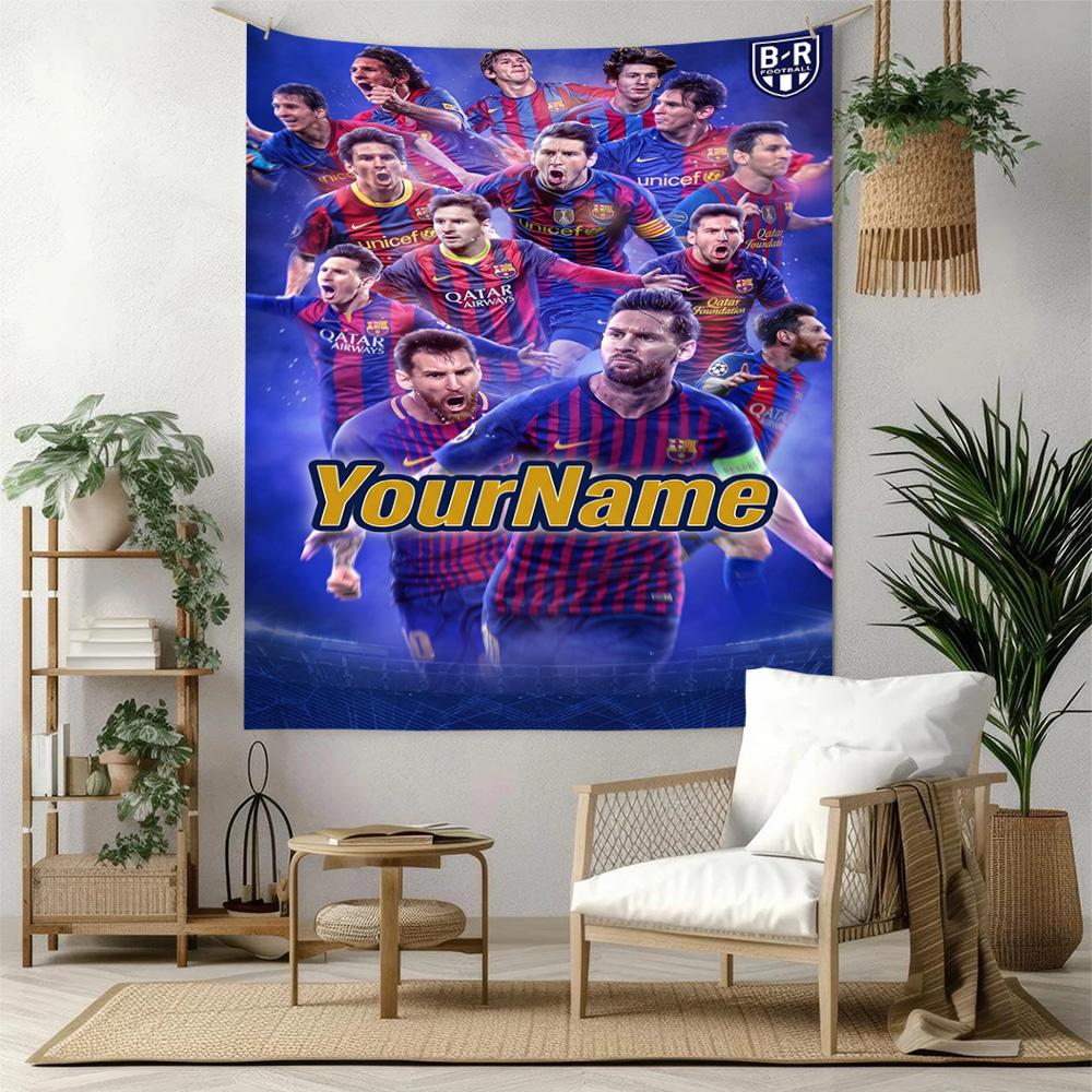 Messi Custom Your Name Wall Decor Tapestry Art For Pet Memorial Birthdaywedding Party Backdrop Family Gift