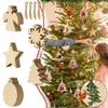 10 Pcs 5 Styles Wooden Slices Crafts DIY Christmas Tree Ornaments Decorations Xmas Hanging Craft For Holiday Home Party