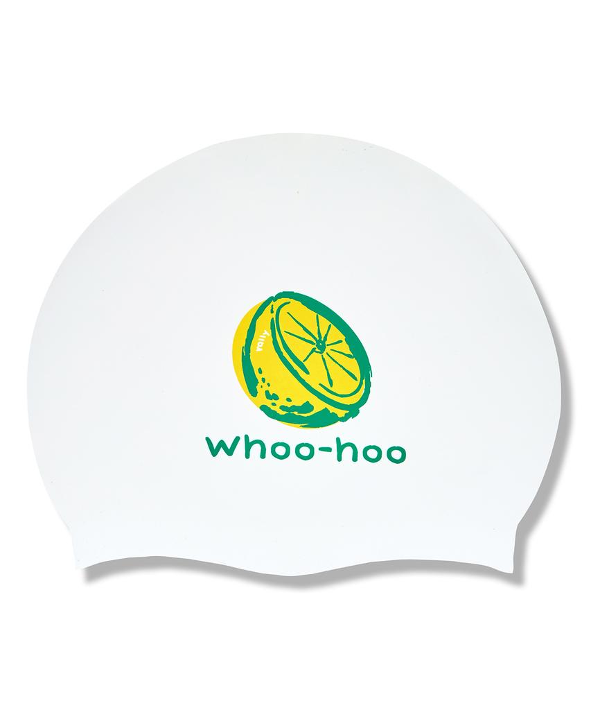 Laelliseupocheu [Rruc503 Wht] Лимон Woohoo Силиконовая шапочка для плавания Белая