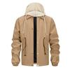 Men'S Loose Jacket Fashionable Multi Pocket Hooded Jacket